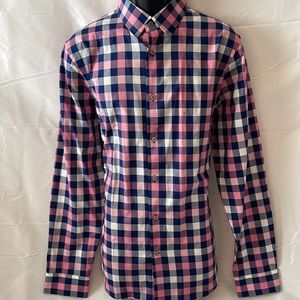 Express Mens Long Sleeve Button Down Dress Shirt Size L